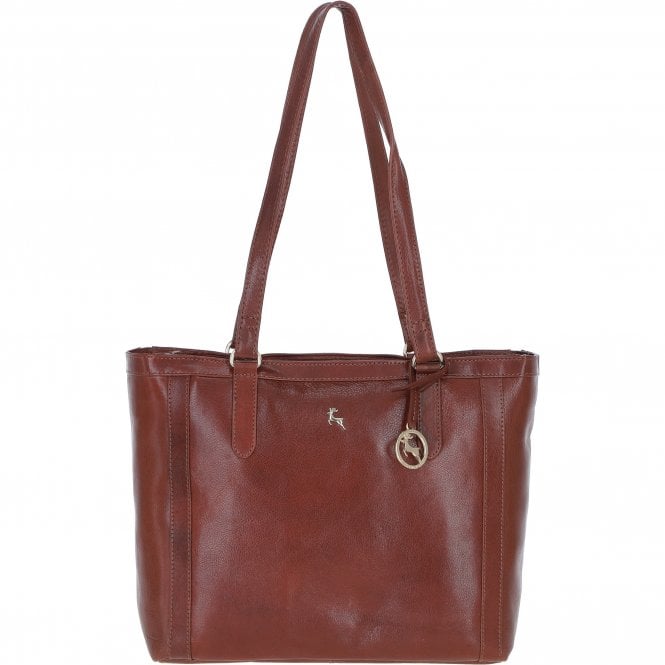 Ashwood Elegant Leather Tote Bag Cognac