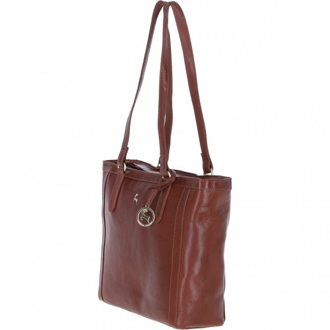 Ashwood Elegant Leather Tote Bag Cognac