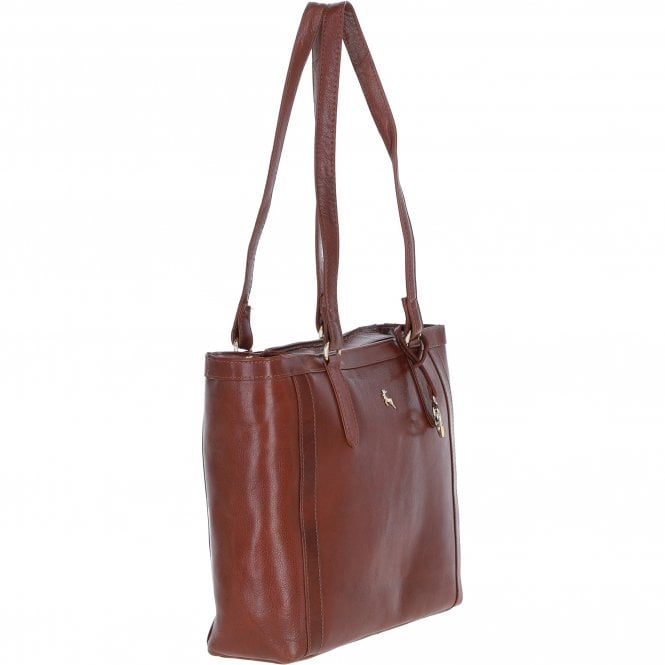 Ashwood Elegant Leather Tote Bag Cognac