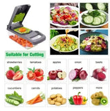 16 in 1 Vegetable Chopper Accessories with Stainless Steel Blade Slicer - Kitchen Utensil