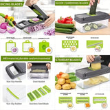 16 in 1 Vegetable Chopper Accessories with Stainless Steel Blade Slicer - Kitchen Utensil