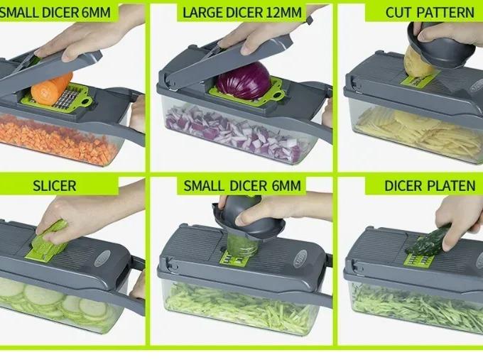 16 in 1 Vegetable Chopper Accessories with Stainless Steel Blade Slicer - Kitchen Utensil
