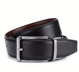 1.25" Genuine Leather Men's Reversible Belt - Alloy Buckle, Perfect for Casual & Golf Wear