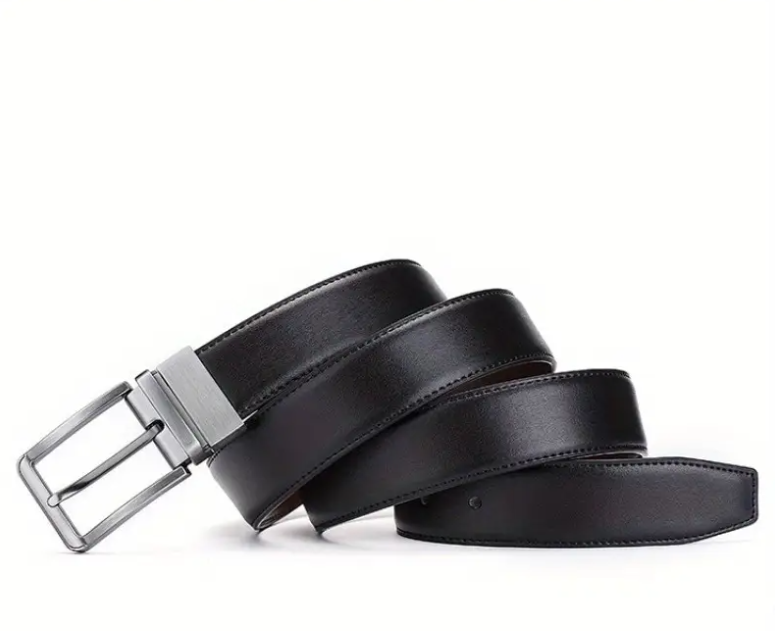1.25" Genuine Leather Men's Reversible Belt - Alloy Buckle, Perfect for Casual & Golf Wear