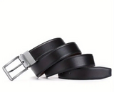 1.25" Genuine Leather Men's Reversible Belt - Alloy Buckle, Perfect for Casual & Golf Wear