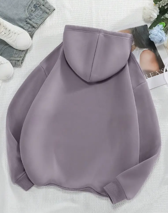 Letter Print Kangaroo Pocket Hoodie, Casual Drop Shoulder Long Sleeve